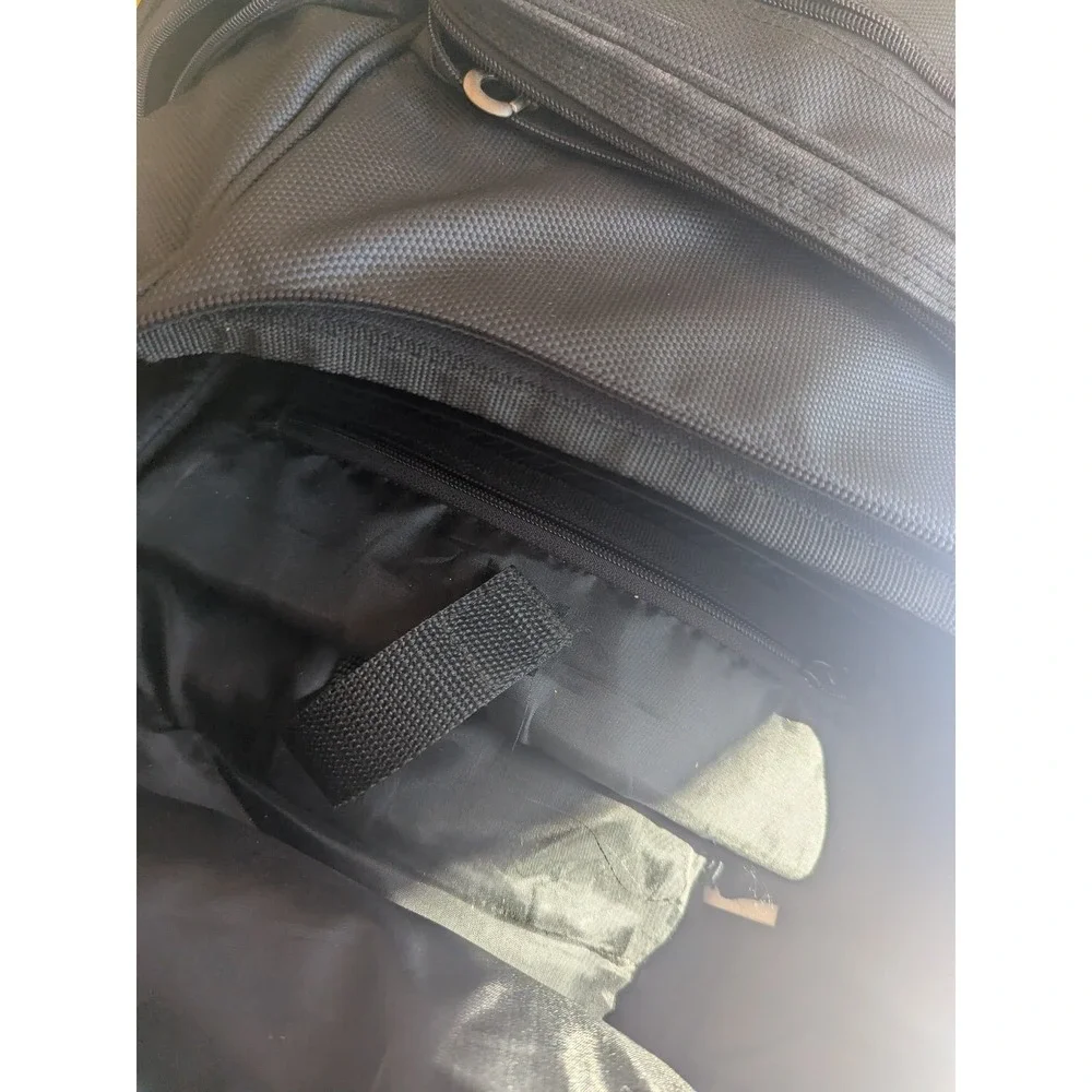 Heritage Travelware Black Laptop Backpack Business Travel Nylon Multi Pocket Bag